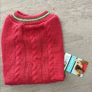Martha Stewart Pink Cable Knit Dog Sweater